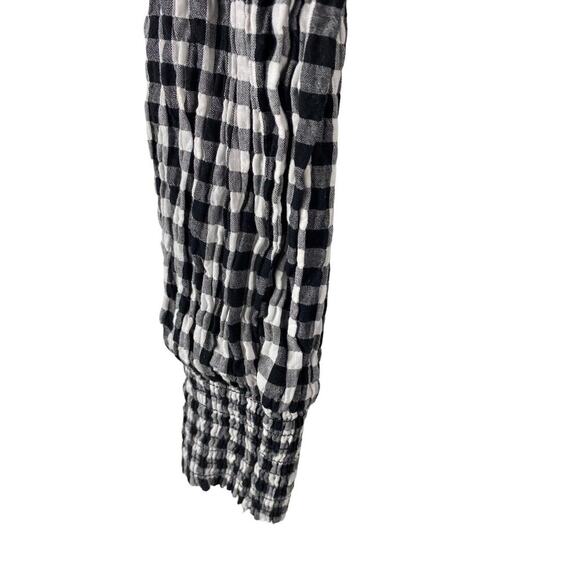 Gingham Crop Top Size XL Teens Juniors Womens Black & White Check So Coquette - Picture 3 of 8